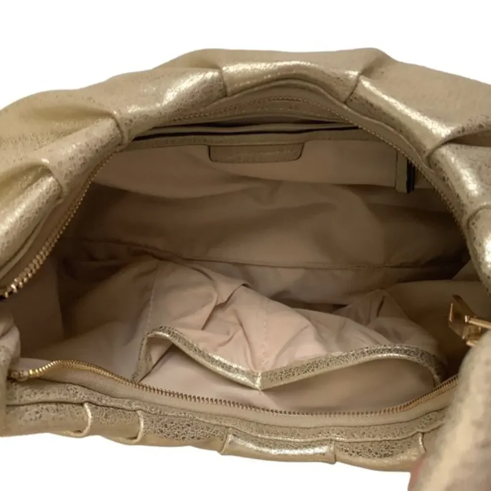 INC International Concepts Bag Purse KJ Gold Hobo Crescent Medium Handbag Bag